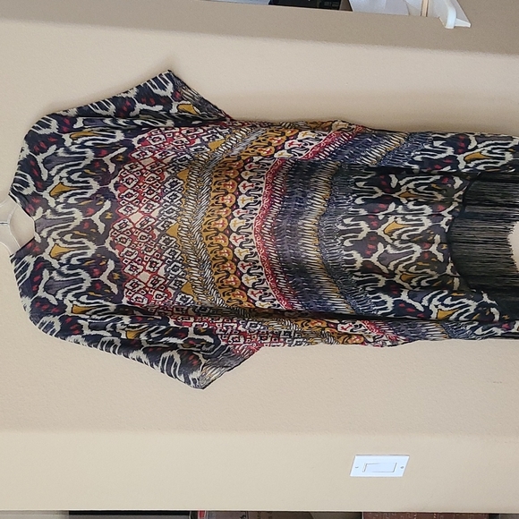 Boho tribal lightweight poncho/scarf - Picture 3 of 13